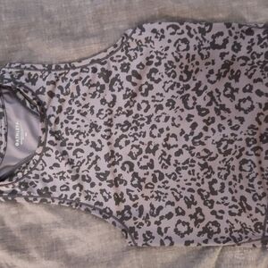 Athleta Shanti Cropped Leopard Print Sleeveless Tank Size XS